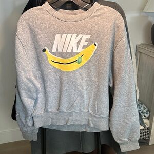 Nike Gray Sweatshirt with Banana Design